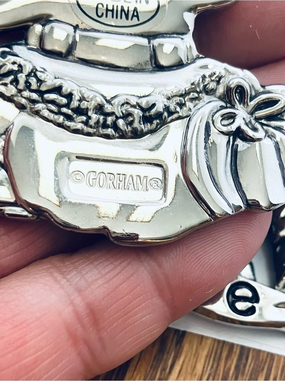 Gorham Silver Colored Metal Christmas Ornaments Lot(7)